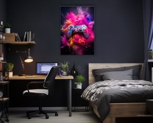 Playstation controller in powder