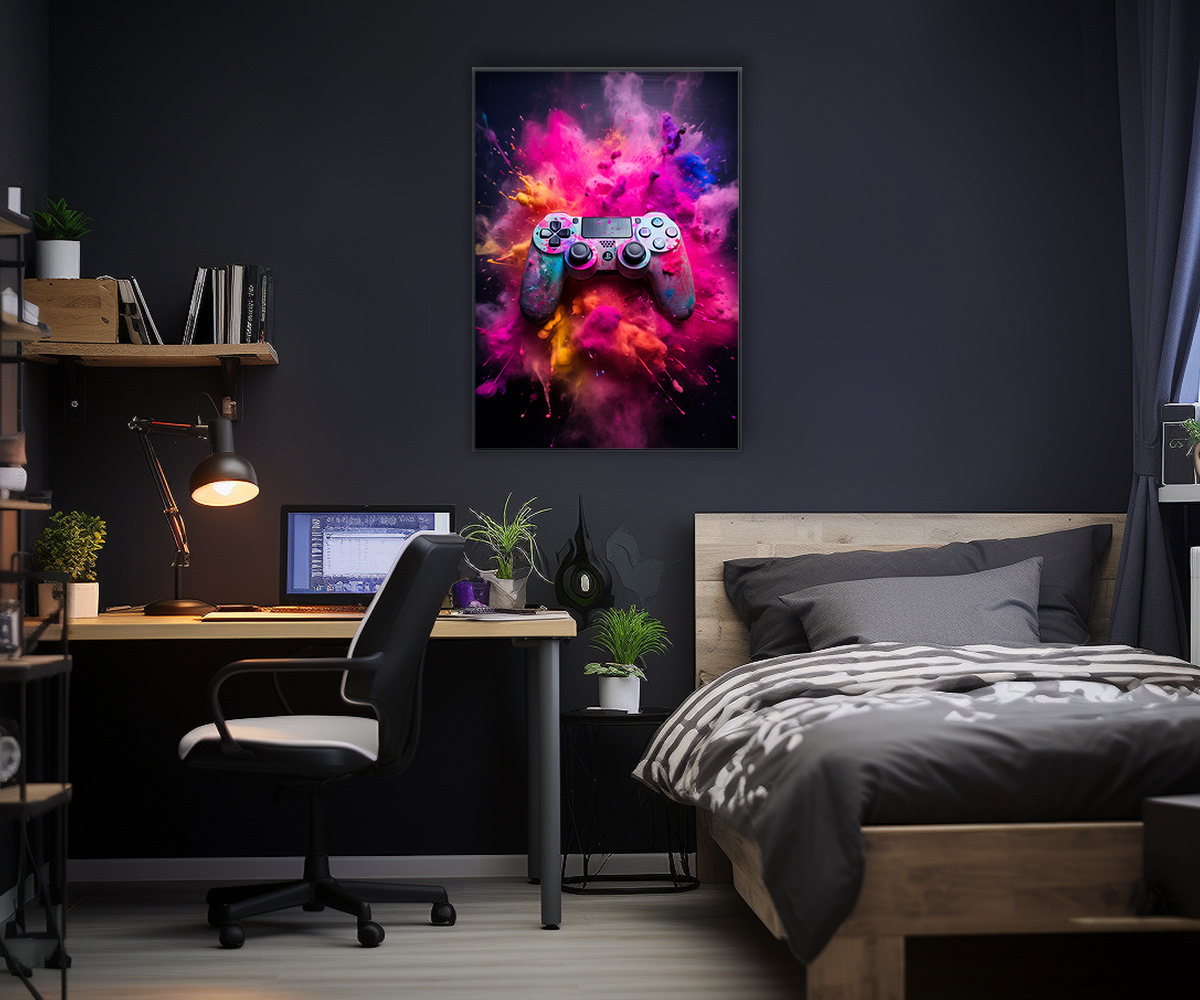 Playstation controller in powder