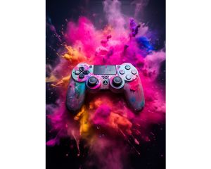 Playstation controller in powder