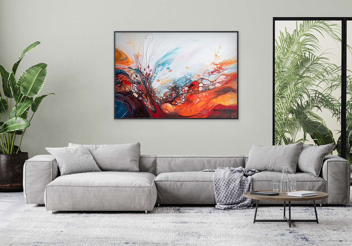 Abstract multicolored paint