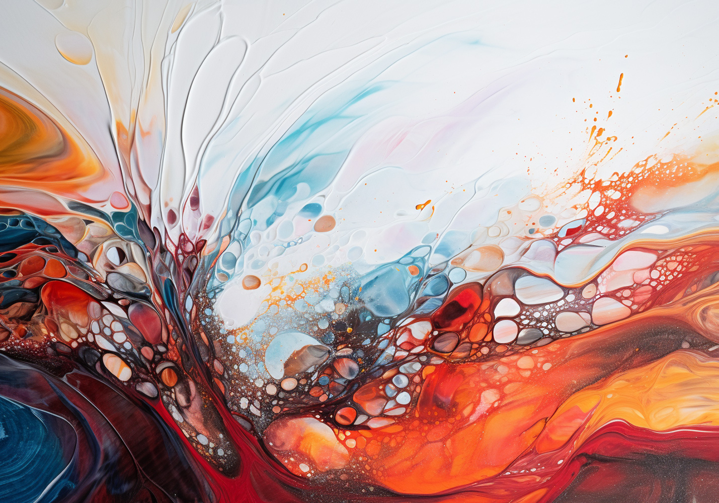 Abstract multicolored paint