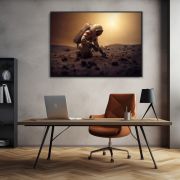 Astronaut and a flower