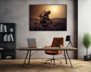 Astronaut and a flower