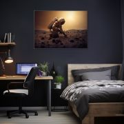 Astronaut and a flower