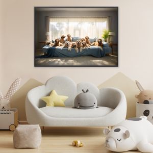 Golden Retrivers in the couch