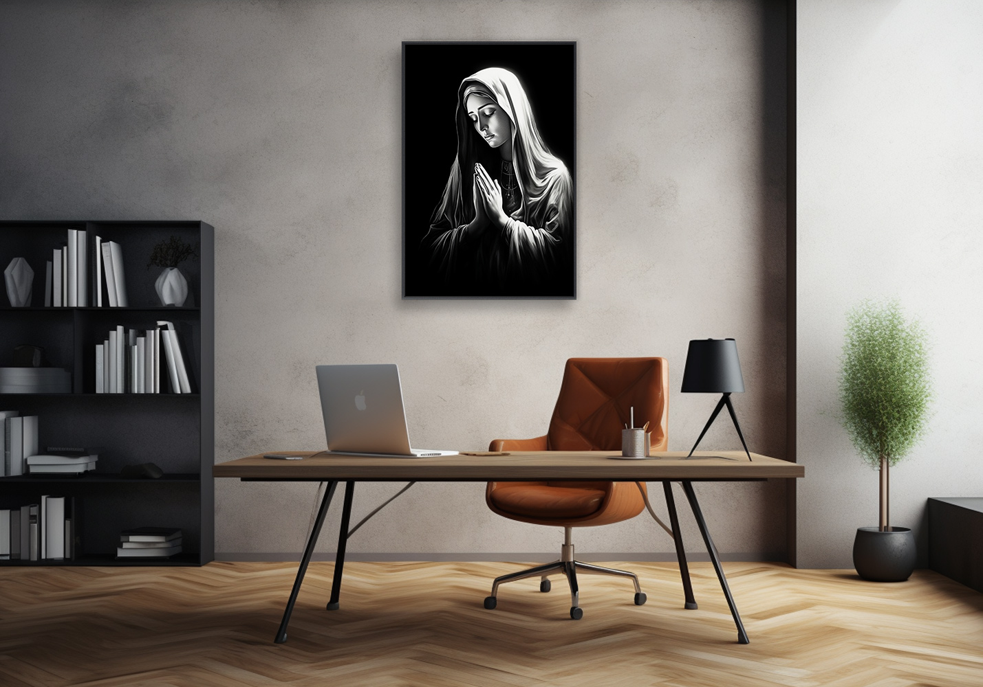 Virgin Mary pencilwork