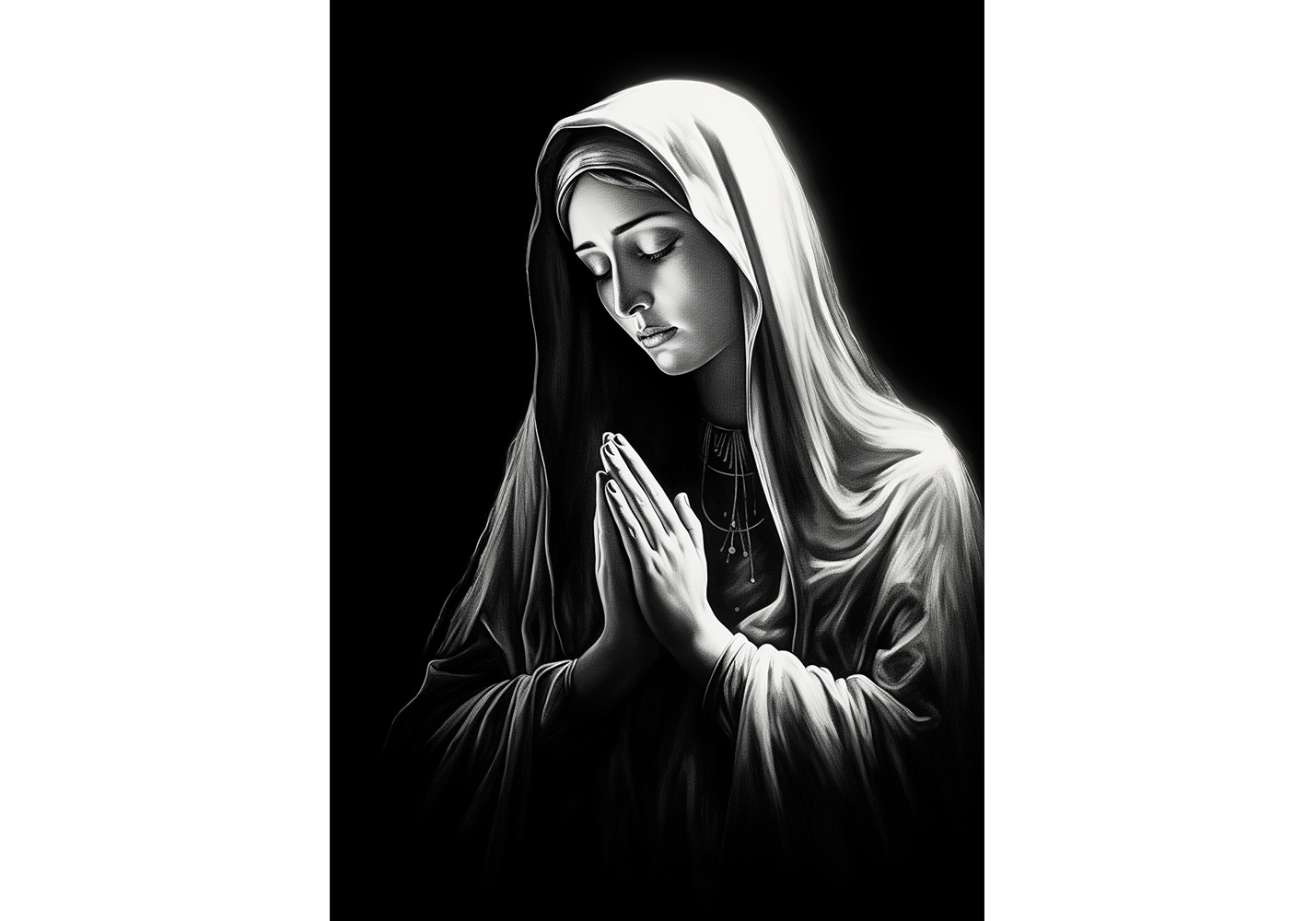 Virgin Mary pencilwork