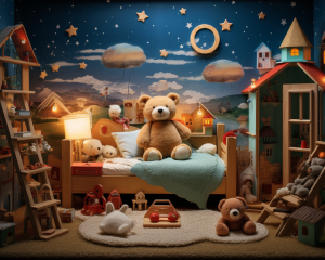 Teddy Bear in the bed