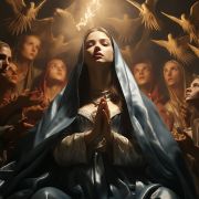 Virgin Mary and birds