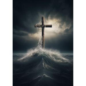 Cross in the ocean