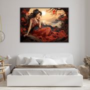 Girl in tree in Japan