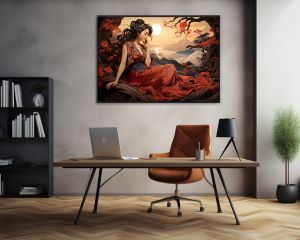 Girl in tree in Japan