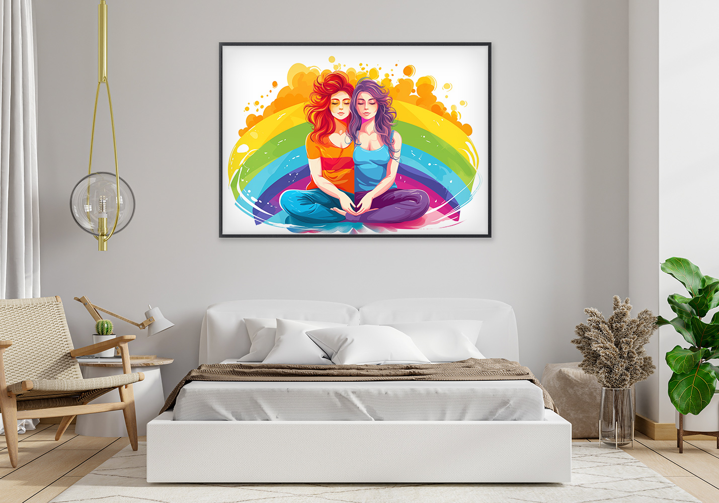 Two Lesbian Couple merged drawing