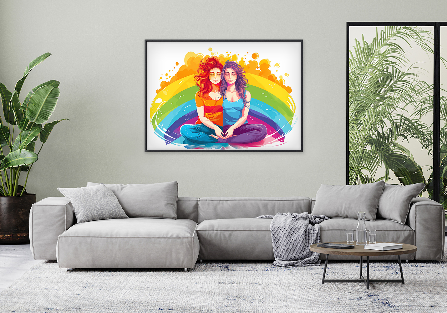 Two Lesbian Couple merged drawing