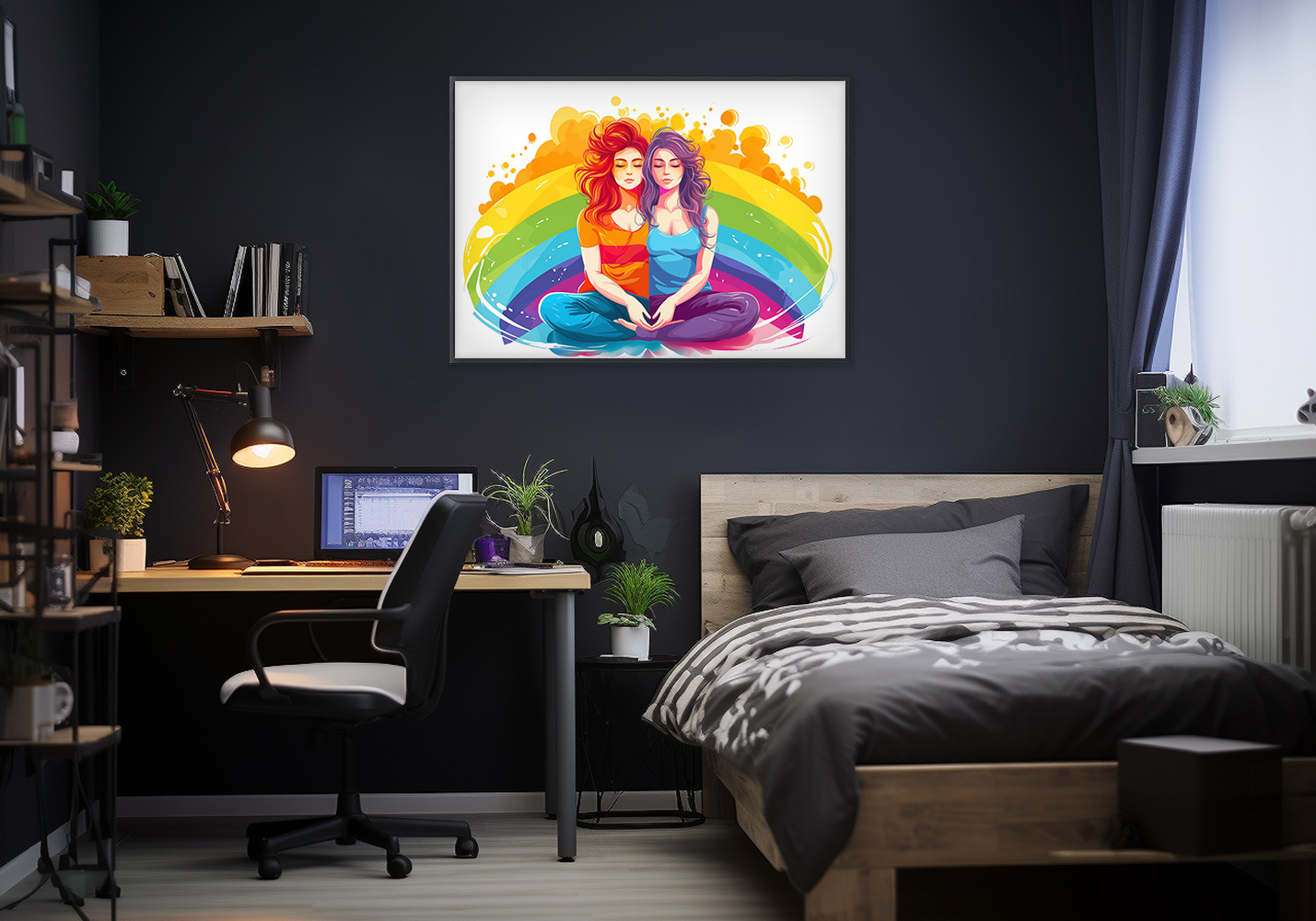 Two Lesbian Couple merged drawing