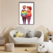 Lesbian Couple Drawing holding hands