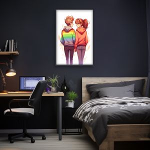 Lesbian Couple Drawing holding hands