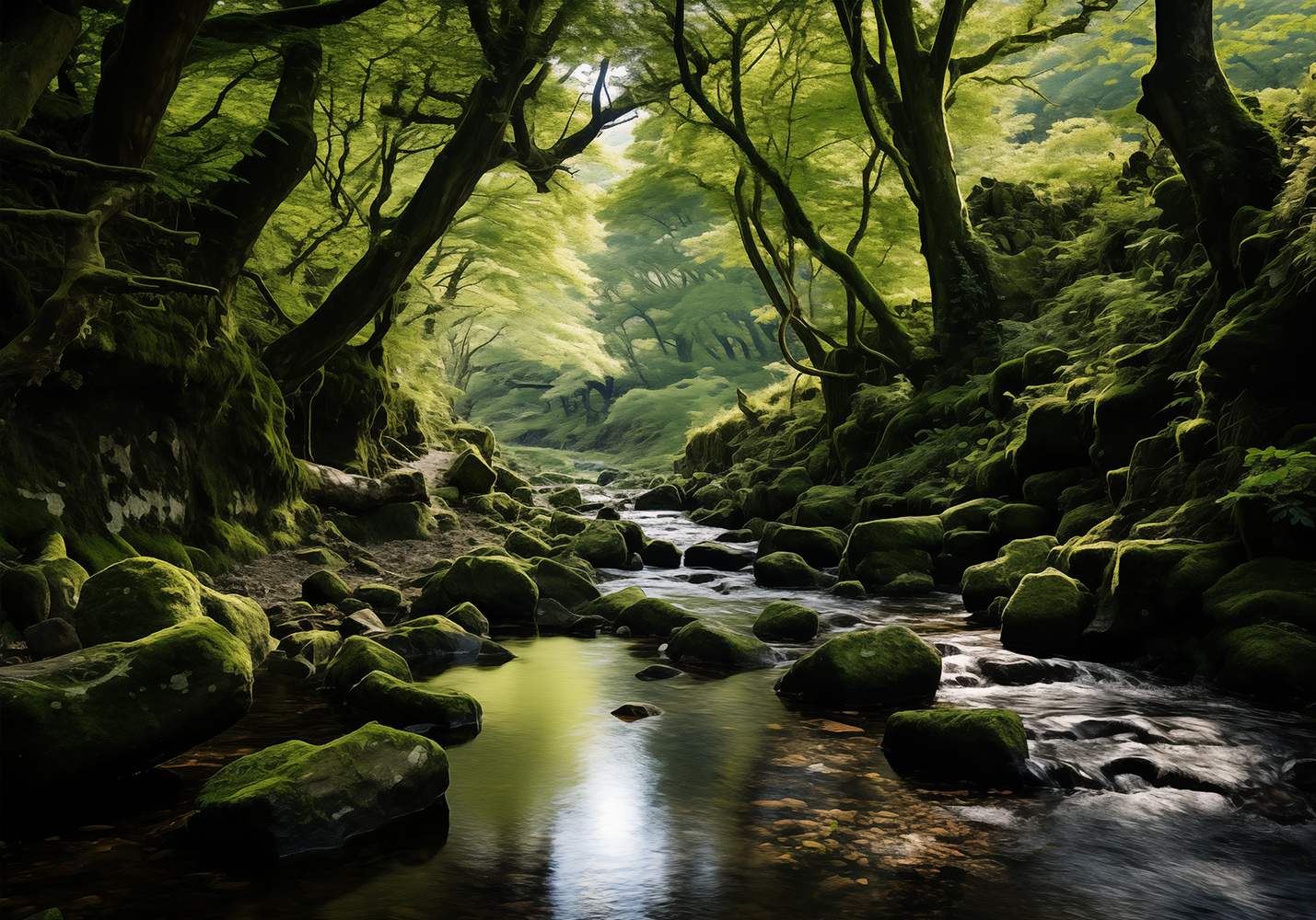 River crossing rainforest