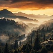 Forest and mountains